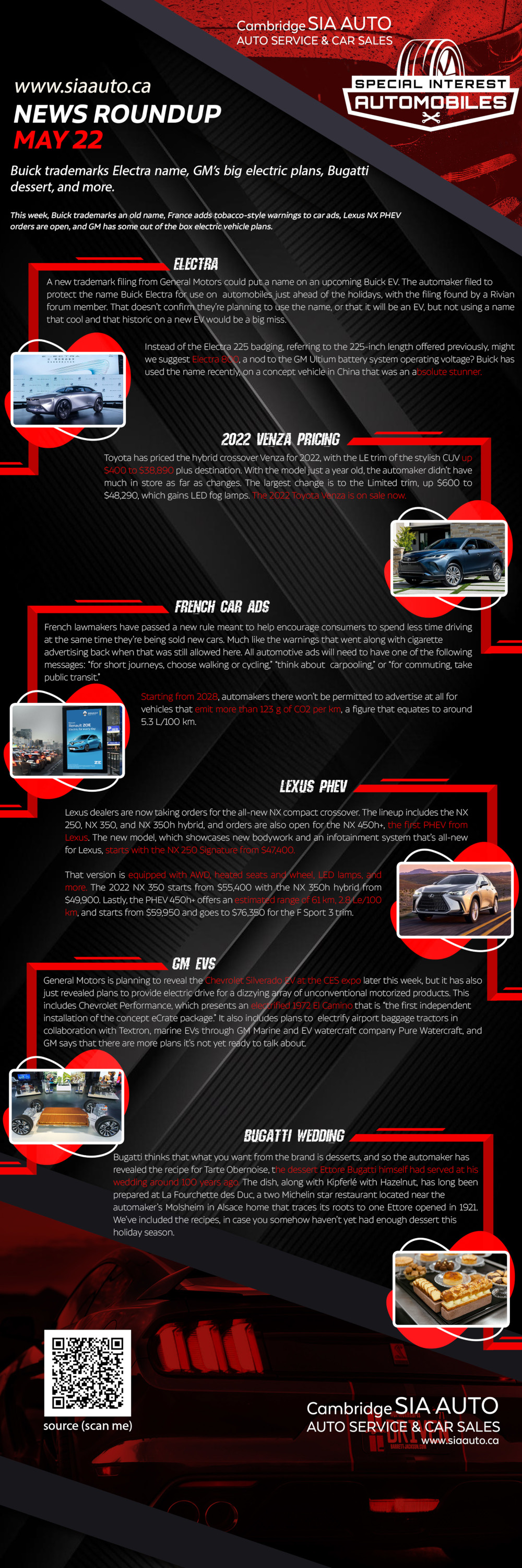 News from auto world May 2022 SIA Cambridge Infographic